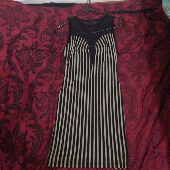 Black stripped cocktail dress