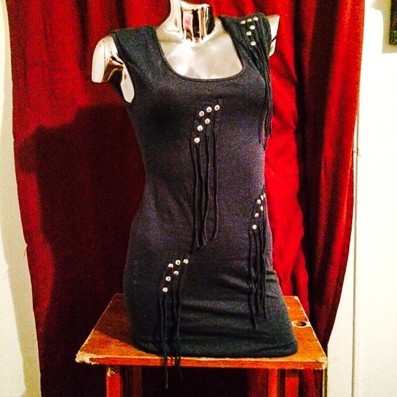 Gorgeous vintage fringe & stud dress