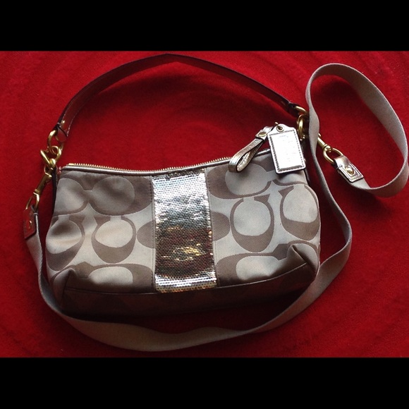 Coach Signature Sequins GOLD Demi handbag - Picture 3 of 4