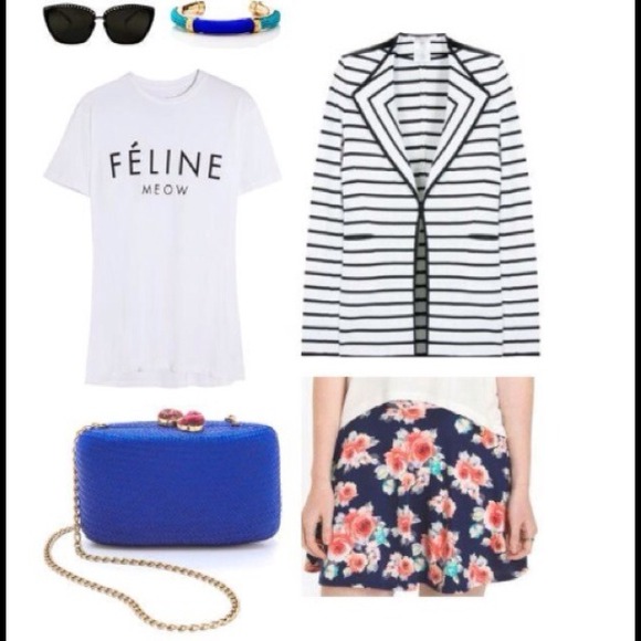 Sold in bundle🚫Ponte Floral Skater Skirt in Navy - Picture 2 of 3