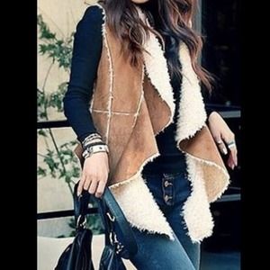 Boho chic Faux Shearling Sherpa Vest😍