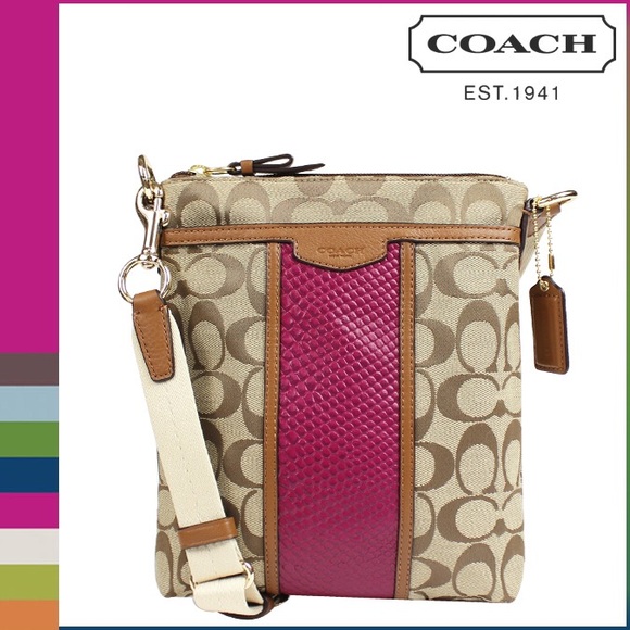 (Brand new!) Coach cherry & khaki cross body purse