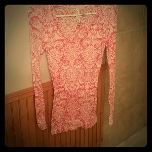 Paisley pink and white shirt