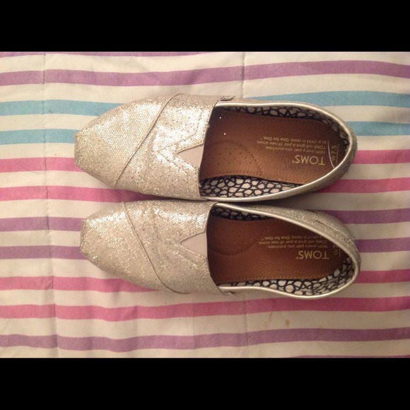 Sparkly Silver TOMS