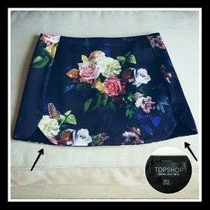 TOPSHOP Floral Butterfly Mini Skirt