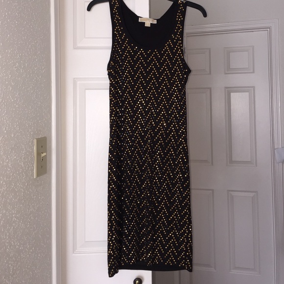 Black and gold studded MK dress. - Picture 1 of 4