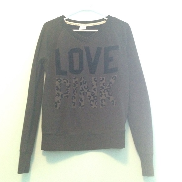 Love pink logo v-neck sweatshirt