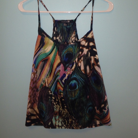 Peacock print tank top forever 21