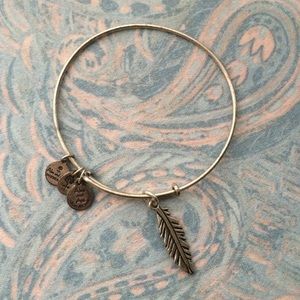 AUTHENTIC Alex and Ani feather charm bracelet