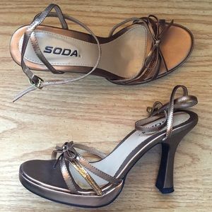 SODA copper bronze heels