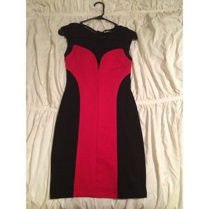 Red and black dress