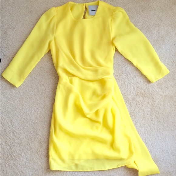 ASOS Yellow Chiffon Mini Dress - 2