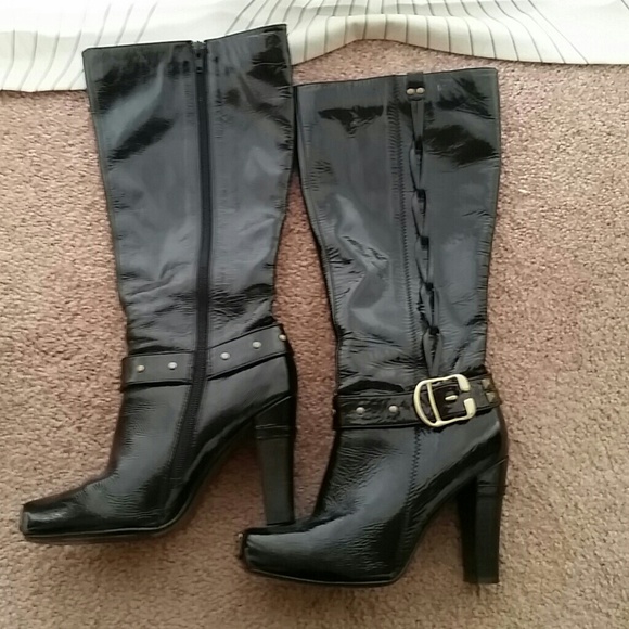 Black patent boots