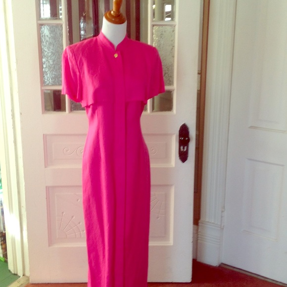 Maggy boutique hot pink linen dress