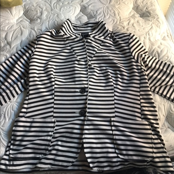 Black and white striped blazer