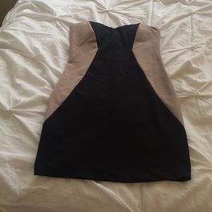 Black and tope strapless dress!