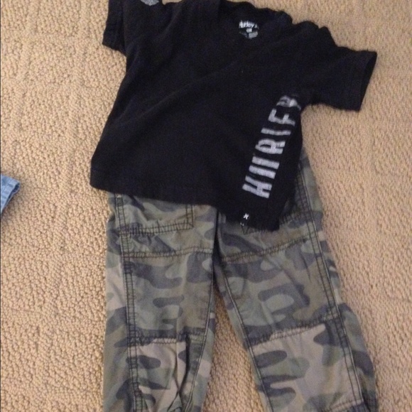 12 month hurley shirt and Carter's pants