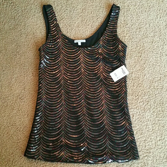 Charlotte Russe black sequin tank