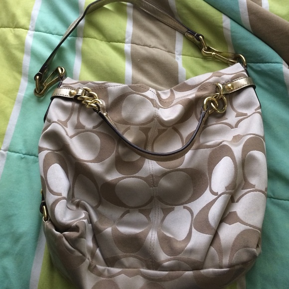 Gold coach purse