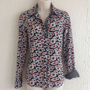 Jones New York Polka Dot Button Down Blouse