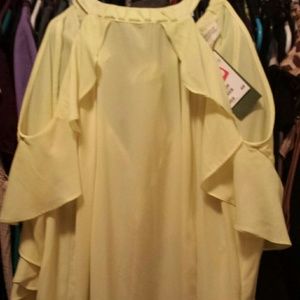 Lime green knee -length flowy dress  with pockets