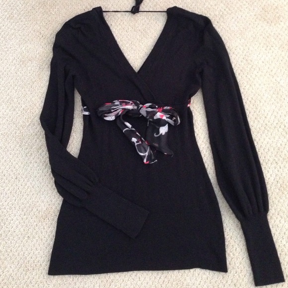 Black Arden B Deep VNeck Sweater