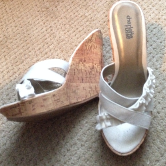 White with Cork bottom wedges