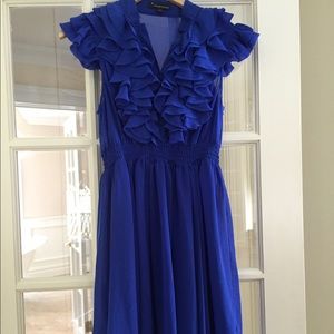 Chiffon blue ruffle dress