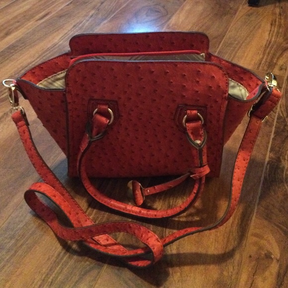 London Fog Handbags - London Fog Ostritch leather handbag