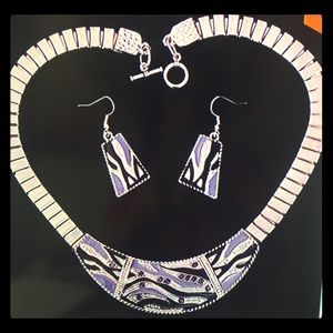 Gray Black Carve Crystal Alloy Stud Earring set