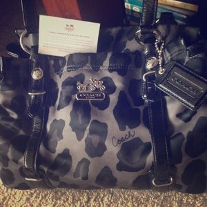 Coach Mia Ocelot carry all handbag