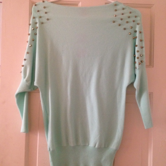 Mint Spiked Dolman Sweater