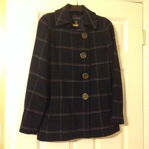 Navy stitched pea coat from BR Outlet