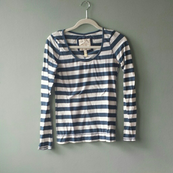 Navy and white striped shirt