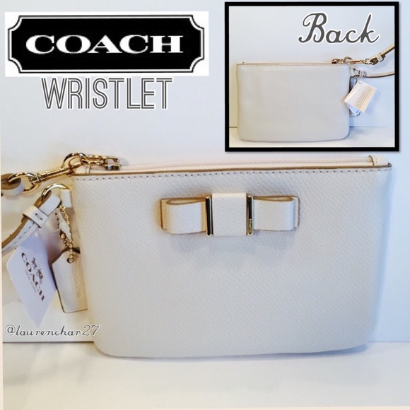 Coach Clutches & Wallets - 💕SOLD in Bundle💕COACH Chalk Bow Wristlet NWT