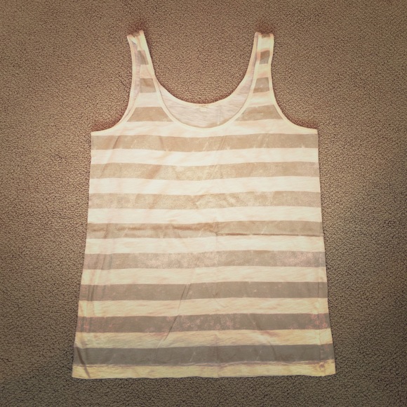 J. Crew metallic stripe cotton tank