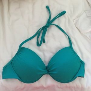 Green push up swim top