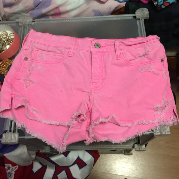 Abrecombie and fitche Neon pink high waiste shorts - Picture 1 of 4