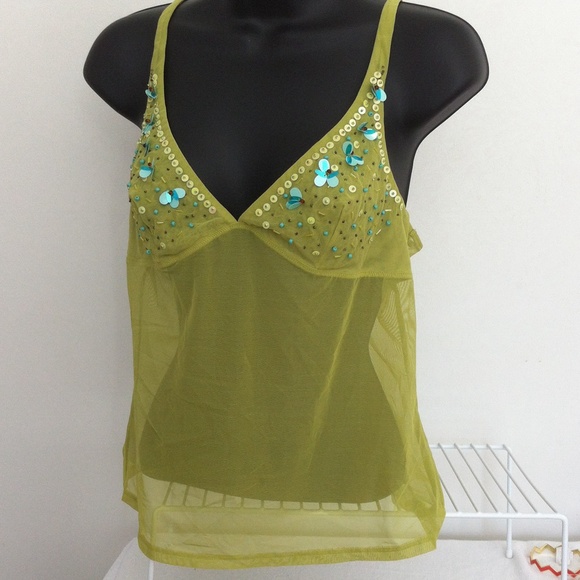 Victoria's Secret Tops - 🆕 Body By Victoria Green Sequin Sheer L