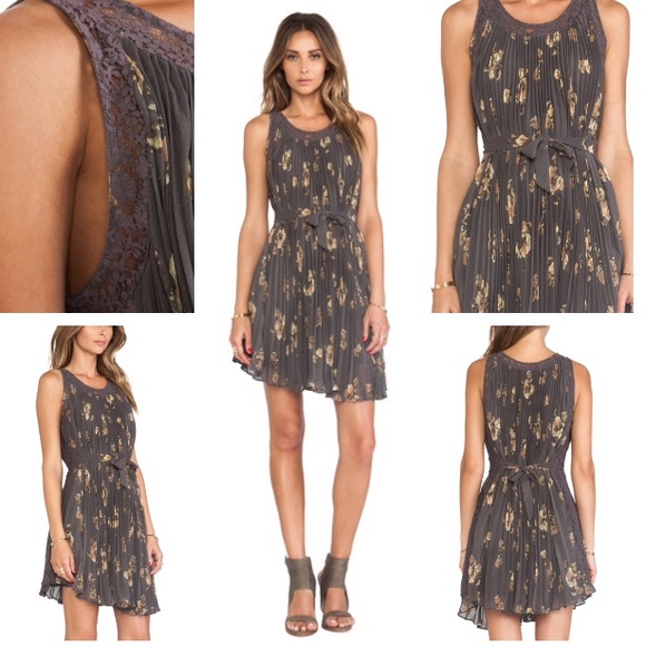 Free People Dresses & Skirts - Free People Pleated Tent Dress Mocha
