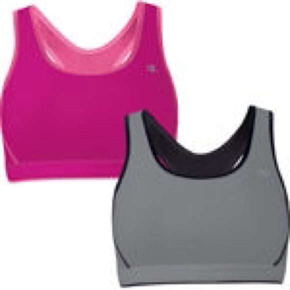 Pink and gray sports bra!(: