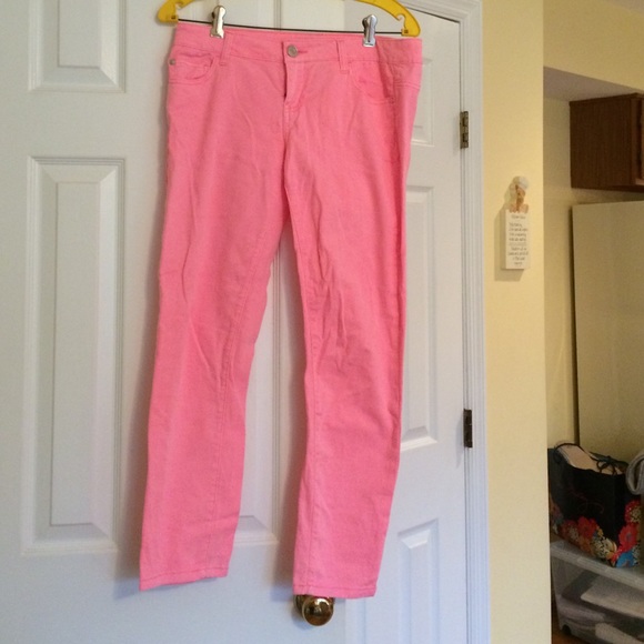 Neon pink jeans
