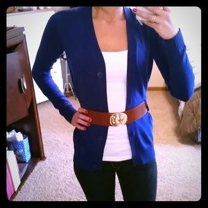 Royal blue cardigan sweater!