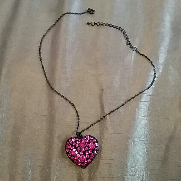 Pink heart necklace