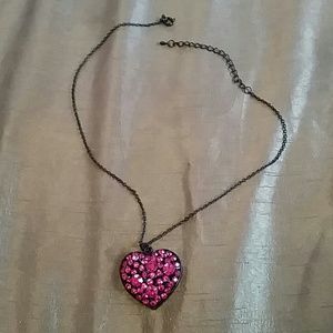 Pink heart necklace