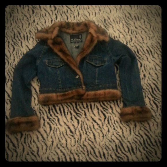 BLUE Denin Short Jacket with faux lapel - Picture 1 of 3