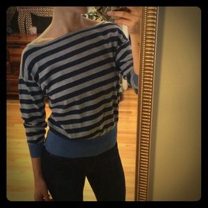 Striped boat neck sweater