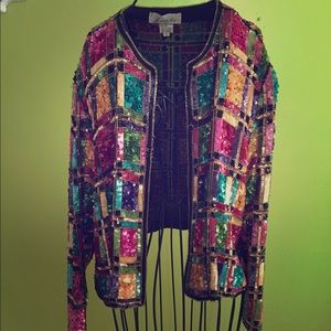 100% Silk Sequin BLAZER!!!