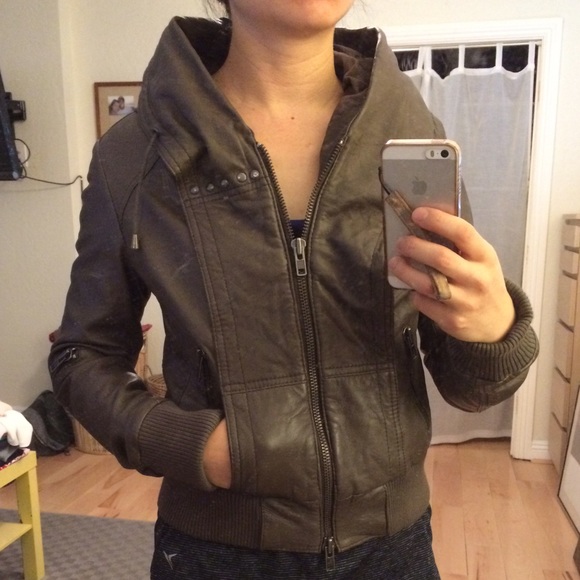 All Saints cobra brown leather jacket, UK 10, US 2 - Picture 4 of 4