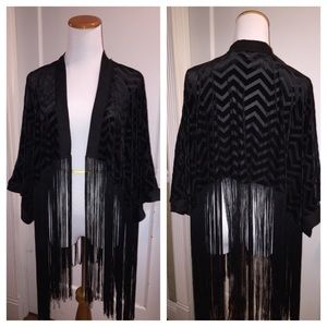 Black Fringe kimono